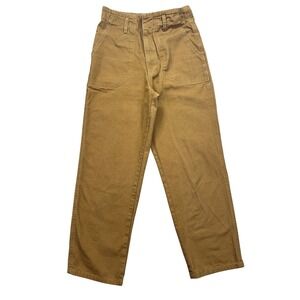 Lykke Wullf Carpenter‎ Pants Workwear Utility Pockets Brown XS Grunge Fits 26"